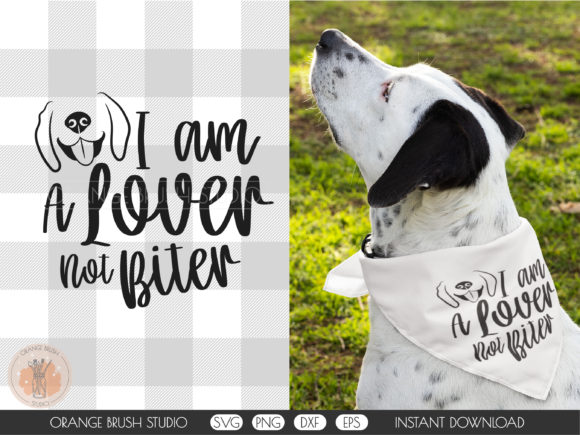 Cute Dog Not Biter Bandana SVG Quote Review