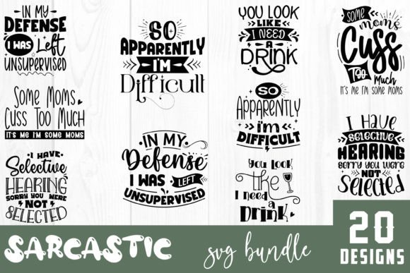 Sarcastic SVG Bundle 20 Designs: A Sassy Embroidery Kit for Real Projects